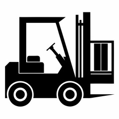 Forklift Black silhouette