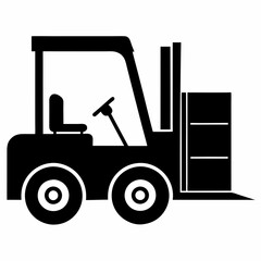 Forklift Black silhouette