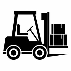 Forklift Black silhouette