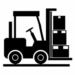 Forklift Black silhouette