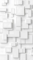 Squares, Cubes, 3D Shapes White, Abstract Image, Texture, Background For, Wallpaper, Cover and Screen of Smartphone, Cell Phone, Computer, Laptop, 9:16 and 16:9 Format