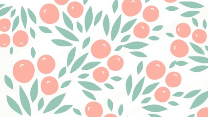 Illustration,  berries  fruits  and leaves background. 