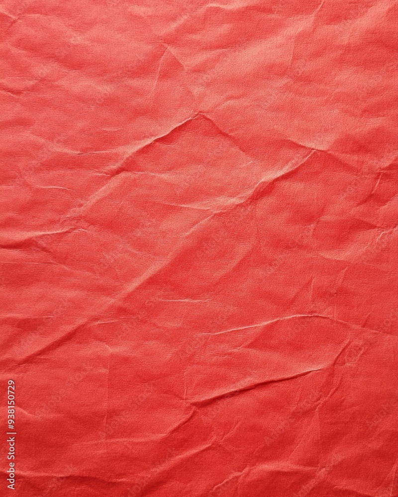 Sticker crinkled red paper texture highlighting vibrant hues and intricate details