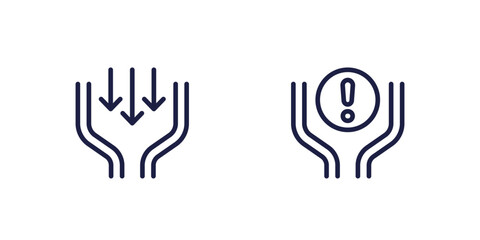 Bottleneck line icons, pictograms on white