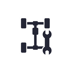 car chassis repair icon on white