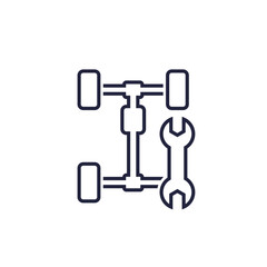 car chassis repair icon, vector line pictogram