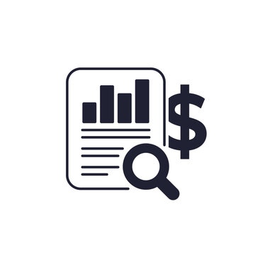 financial report analysis with dollar sign clip art preview