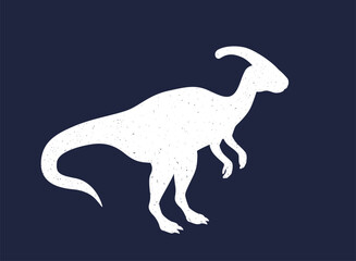 Parasaurolophus, dinosaur vector illustration with texture