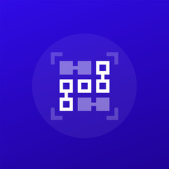 pattern recognition icon, data analysis concept, transparent design