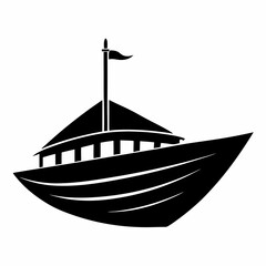 Raw boat black silhouette