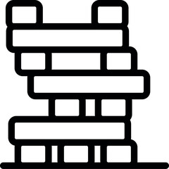 Simple line drawing representing a modernist building with balconies