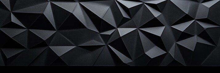 Fototapeta premium Textured black abstract wall design featuring sharp geometric patterns and angles