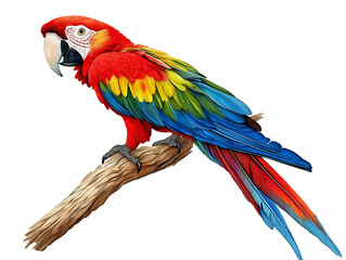 Fototapeta premium Macaw ara parrot isolated on white background