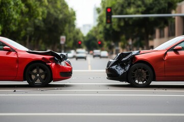 Fototapeta premium Visual comparison of two cars after an accident