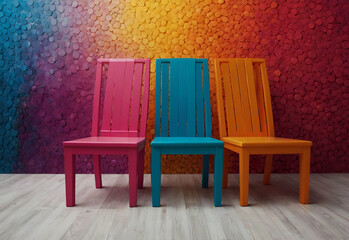 Nice chairs on a colorful background