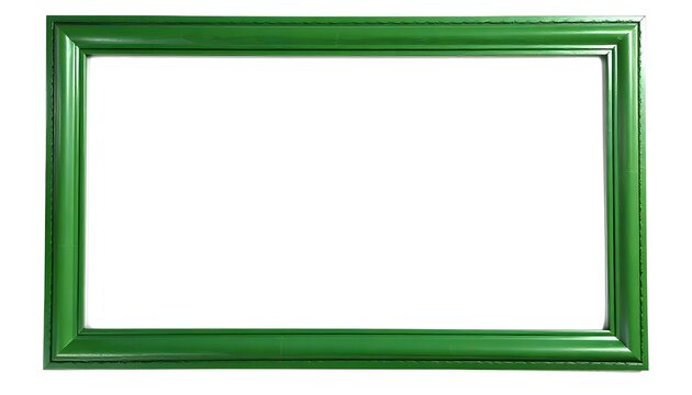 A modern green picture frame isolated on a white background