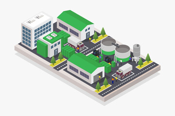 Green Waste Recycle Factory isometric