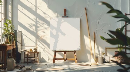 artistic frame canvas mockup , vintage artists desk mockup , bohemian studio mockup , curated whimsical setting