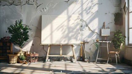 artistic frame canvas mockup , vintage artists desk mockup , bohemian studio mockup , curated whimsical setting