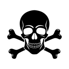 Vector illustration of skull and crossbones tattoo
