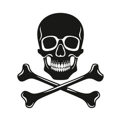 Skull and crossbones tattoo vector illustration