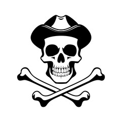 Skull and crossbones tattoo vector illustration