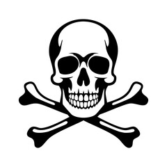 Skull and crossbones silhouette illustration
