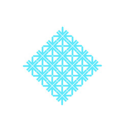 blue line pattern shape forming a cube without background