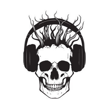 recommend clip art: Vintage style skull illustration