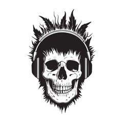 Vintage style skull illustration