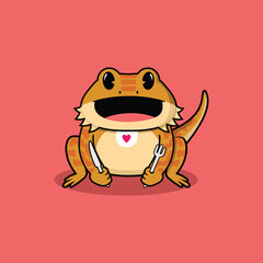Fototapeta premium bearded dragon hungry
