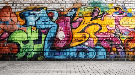 Fototapeta premium Wall with graffiti. Urban style.