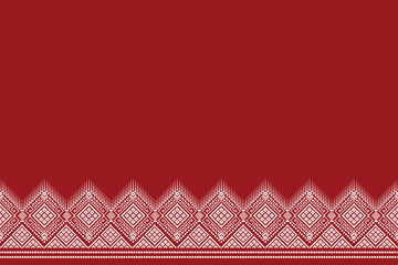 red and white Squares Pixel Art Pattern. Checked Monochrome Seamless Pattern for Modern Design in Flat Style. Tileable Geometric Vector Background.