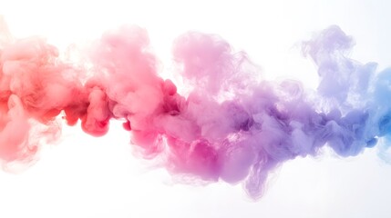Smoke Bomb Explosion: A burst of colorful smoke from a smoke bomb, with plumes billowing out on a crisp white background.
