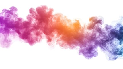 Fototapeta premium Smoke Bomb Explosion: A burst of colorful smoke from a smoke bomb, with plumes billowing out on a crisp white background. 