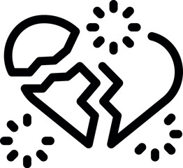 Broken heart exploding with particles is a concept of heartbreak and emotional pain