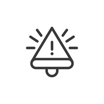 recommend clip art: Black and White Line Art Icon of a Bell with an Exclamation Point Inside a Triangle