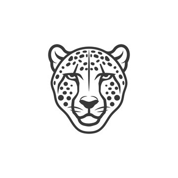 recommend clip art: Black and White Line Art Illustration of a Cheetahs Head