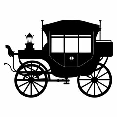 Fototapeta premium Carriage Black silhouette