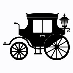Fototapeta premium Carriage Black silhouette