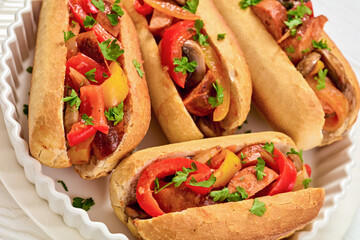 zesty sausage, pepper, mushroom and onion hoagies