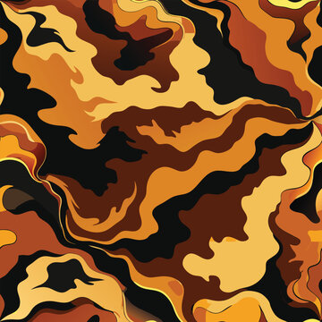 Tortoise shell seamless pattern vector illustration &mdash; organic mosaic design with earthy brown and amber tones, ideal for fashion, fabric, accessories, and digital backgrounds