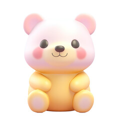Naklejka premium 3d render of cute bear isolated on transparent background