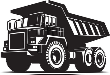 Dump Truck silhouette vector illustration isolated on a white background
