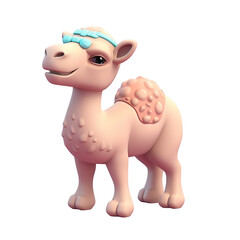 Naklejka premium 3d render of cute camel isolated on transparent background