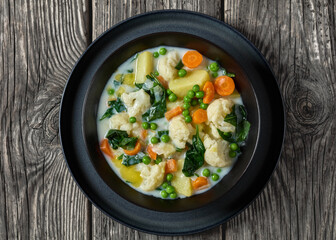 Kesakeitto, Finnish summer veggies soup in a bowl