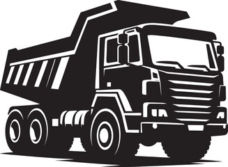 Dump Truck silhouette vector illustration isolated on a white background