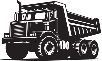 Naklejka premium Dump Truck silhouette vector illustration isolated on a white background