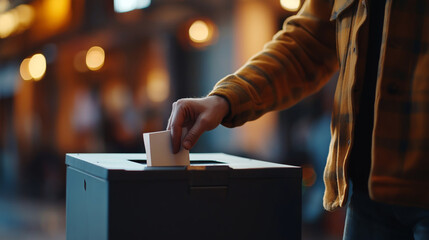 A person standing at a ballot box, with their hand held back, symbolizing the decision not to vote.