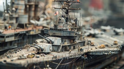 Detailed Model of an American Warship.